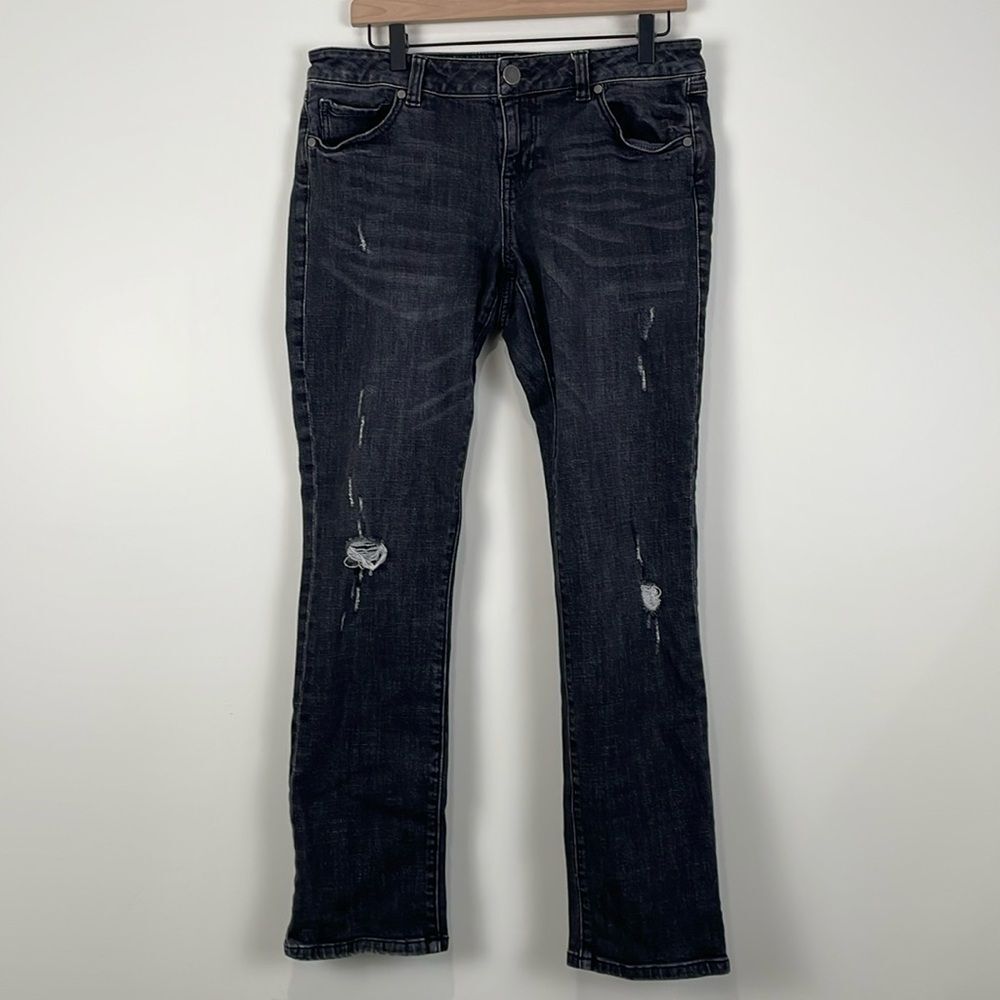 Cabi Slim Boyfriend Jeans Women’s 8 Black Distressed Y2K Low Rise Denim Hip
